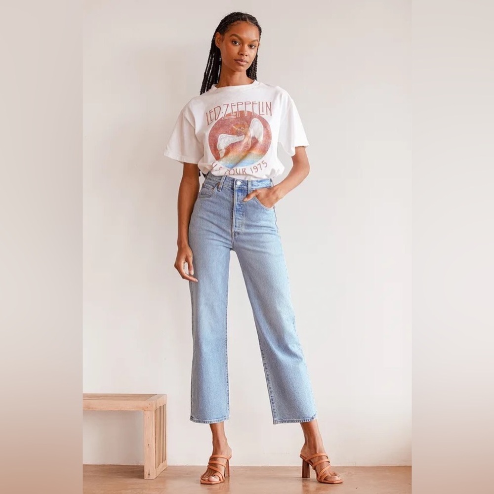 Ribcage Light Wash Straight Leg Ankle Jeans